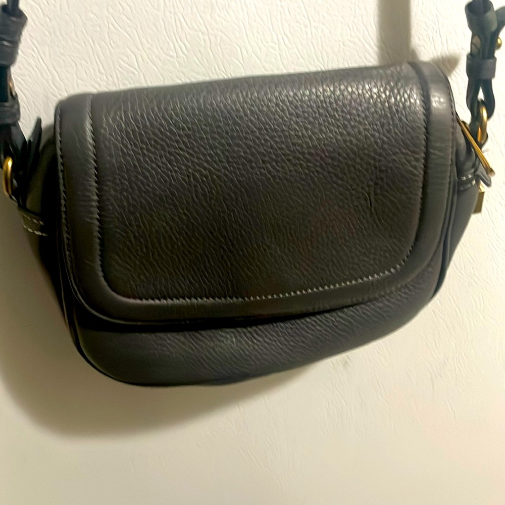 J. Crew Grey  Leather Crossbody Bag